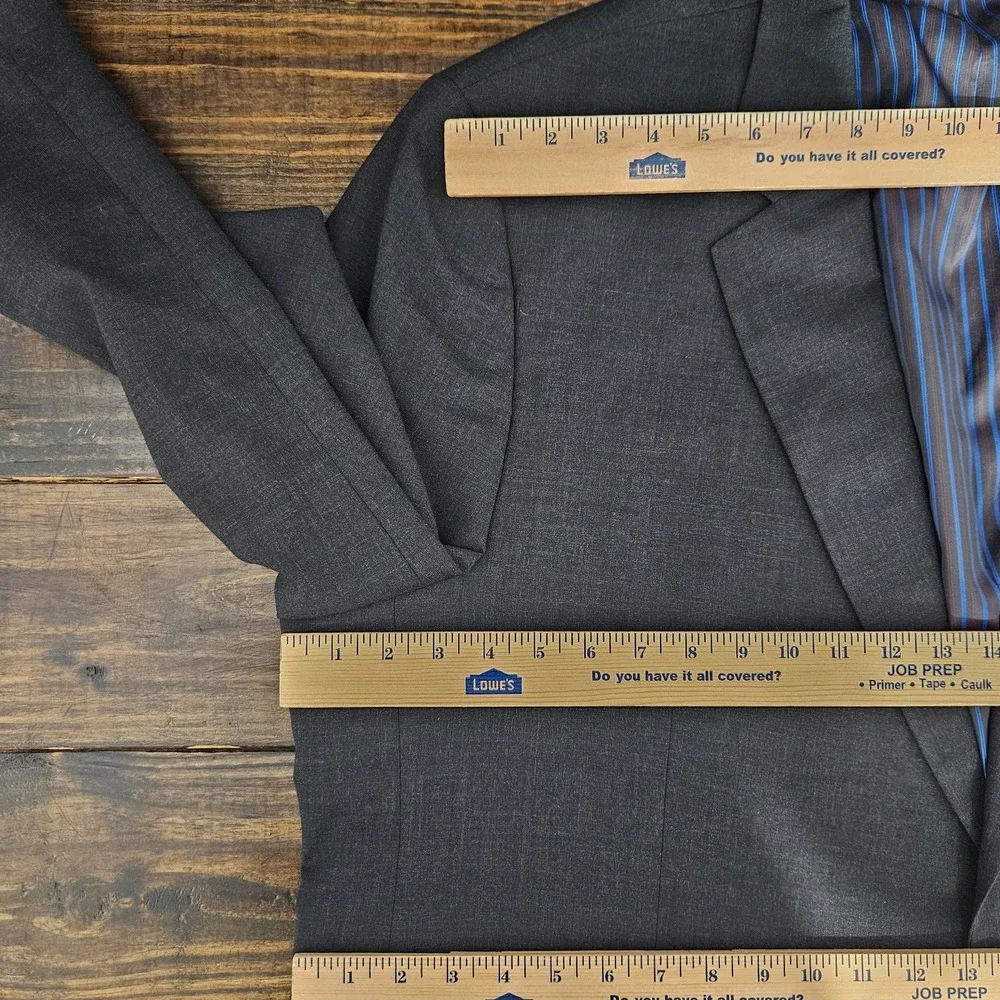 GS Perfect Fit Men's Sport Coat Two Button CH Gry Poly Wool Blend Sz 52PRG